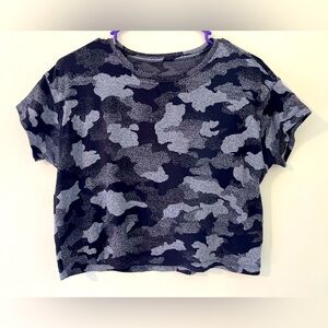 lululemon athletica Black and Gray Camo Crop Top
